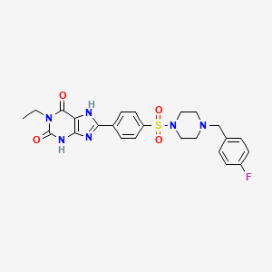 1-Ethyl-8-(4-(4-(4-fluorobenzyl)piperazine-1-sulfonyl)phenyl)-3,7-dihydropurine-2,6-dione