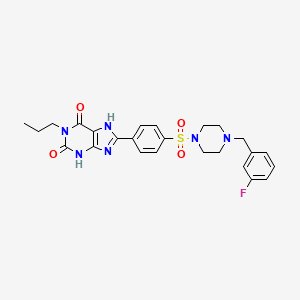 8-(4-(4-(3-Fluorobenzyl)piperazine-1-sulfonyl)phenyl)-1-propyl-3,7-dihydropurine-2,6-dione