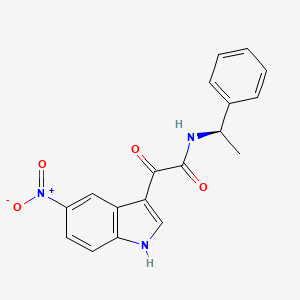 molecular formula C18H15N3O4 B10793183 (R)-2-(5-nitro-1H-indol-3-yl)-2-oxo-N-(1-phenylethyl)acetamide 