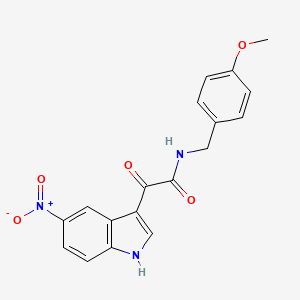 molecular formula C18H15N3O5 B10793186 N-(4-methoxybenzyl)-2-(5-nitro-1H-indol-3-yl)-2-oxoacetamide CAS No. 149167-42-0