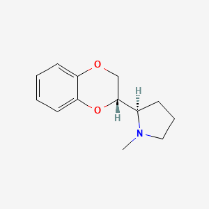 molecular formula C13H17NO2 B10793215 (R)-2-((S)-2,3-dihydrobenzo[b][1,4]dioxin-2-yl)-1-methylpyrrolidine hydrochloride 