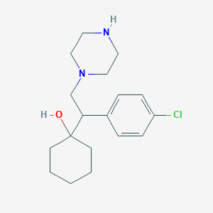 molecular formula C18H27ClN2O B10793263 1-[1-(4-Chlorophenyl)-2-piperazin-1-ylethyl]cyclohexanol Dihydrochloride 