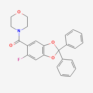 molecular formula C24H20FNO4 B10793270 (6-Fluoro-2,2-diphenyl-benzo[1,3]dioxol-5-yl)-morpholin-4-yl-methanone 