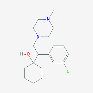 molecular formula C19H29ClN2O B10793291 Cyclohexanol, 1-[1-(3-chlorophenyl)-2-(4-methyl-1-piperazinyl)ethyl]- CAS No. 122718-49-4