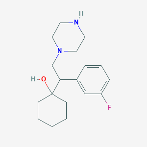 molecular formula C18H27FN2O B10793296 1-[1-(3-Fluorophenyl)-2-piperazin-1-ylethyl]cyclohexanol Dihydrochloride 