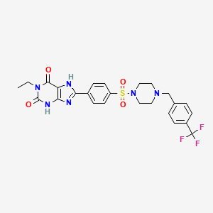 1-Ethyl-8-(4-(4-(4-trifluoromethylbenzyl)piperazine-1-sulfonyl)phenyl)-3,7-dihydropurine-2,6-dione