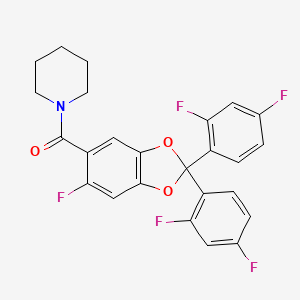 (2,2-Bis(2,4-difluorophenyl)-6-fluorobenzo[d][1,3]dioxol-5-yl)(piperidin-1-yl)methanone