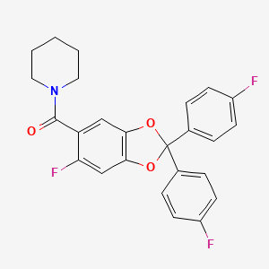 (6-Fluoro-2,2-bis(4-fluorophenyl)benzo[d][1,3]dioxol-5-yl)(piperidin-1-yl)methanone