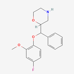 molecular formula C18H20FNO3 B10793327 (R)-2-((R)-(4-fluoro-2-methoxyphenoxy)(phenyl)methyl)morpholine 