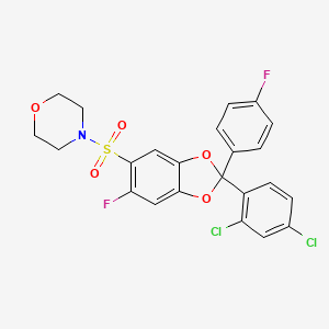 4-(2-(2,4-Dichlorophenyl)-6-fluoro-2-(4-fluorophenyl)benzo[d][1,3]dioxol-5-ylsulfonyl)morpholine