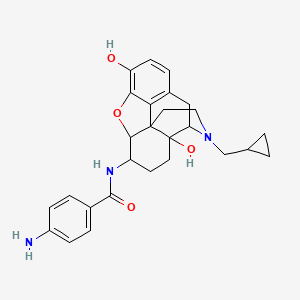 molecular formula C27H31N3O4 B10793389 17-Cyclopropylmethyl-3,14-beta-dihydroxy-4,5-alpha-epoxy-6-beta-[(4'-amino)benzamido]morphinan 