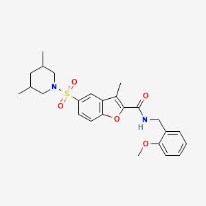 molecular formula C25H30N2O5S B10793410 N-(2-methoxybenzyl)-5-(3,5-dimethylpiperidin-1-ylsulfonyl)-3-methylbenzofuran-2-carboxamide 