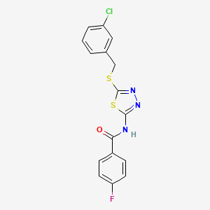 N-(5-(3-chlorobenzylthio)-1,3,4-thiadiazol-2-yl)-4-fluorobenzamide