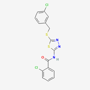 N-(5-(3-chlorobenzylthio)-1,3,4-thiadiazol-2-yl)-2-chlorobenzamide