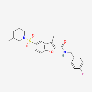 N-(4-fluorobenzyl)-5-(3,5-dimethylpiperidin-1-ylsulfonyl)-3-methylbenzofuran-2-carboxamide