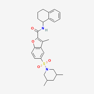 5-(3,5-dimethylpiperidin-1-ylsulfonyl)-3-methyl-N-(1,2,3,4-tetrahydronaphthalen-1-yl)benzofuran-2-carboxamide