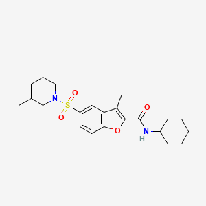 N-cyclohexyl-5-(3,5-dimethylpiperidin-1-ylsulfonyl)-3-methylbenzofuran-2-carboxamide