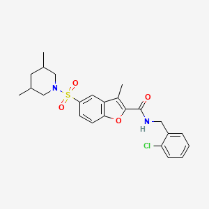 N-(2-chlorobenzyl)-5-(3,5-dimethylpiperidin-1-ylsulfonyl)-3-methylbenzofuran-2-carboxamide