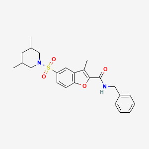 molecular formula C24H28N2O4S B10793454 N-benzyl-5-[(3,5-dimethylpiperidin-1-yl)sulfonyl]-3-methyl-1-benzofuran-2-carboxamide 