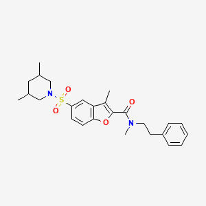 5-(3,5-dimethylpiperidin-1-ylsulfonyl)-N,3-dimethyl-N-phenethylbenzofuran-2-carboxamide