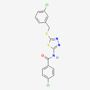 N-(5-(3-chlorobenzylthio)-1,3,4-thiadiazol-2-yl)-4-chlorobenzamide