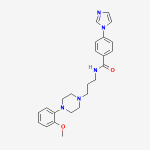 molecular formula C24H29N5O2 B10793511 N-[4-[3-(3-Methoxyphenyl)piperazin-1-yl]propyl]-4-(1Himidazol-1-yl)benzamide 