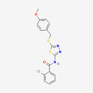 N-(5-(4-methoxybenzylthio)-1,3,4-thiadiazol-2-yl)-2-chlorobenzamide