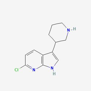 1H-Pyrrolo[2,3-b]pyridine, 6-chloro-3-(3-piperidinyl)-