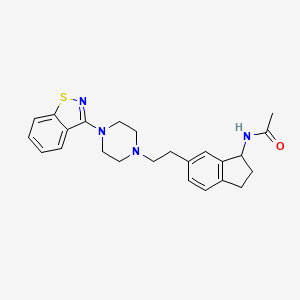 molecular formula C24H28N4OS B10793570 N-{6-[2-(4-Benzo[d]isothiazol-3-yl-piperazin-1-yl)-ethyl]-indan-1-yl}-acetamide 