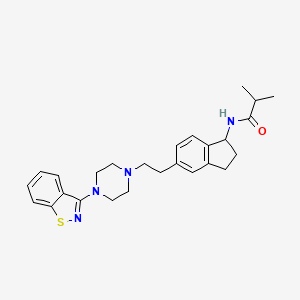 N-(5-(2-(4-(benzo[d]isothiazol-3-yl)piperazin-1-yl)ethyl)-2,3-dihydro-1H-inden-1-yl)isobutyramide