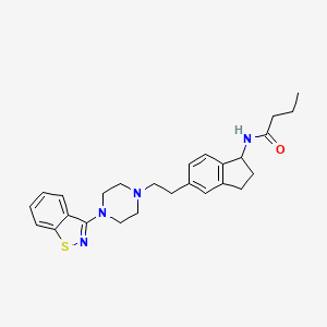 N-(5-(2-(4-(benzo[d]isothiazol-3-yl)piperazin-1-yl)ethyl)-2,3-dihydro-1H-inden-1-yl)butyramide