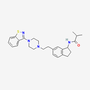 N-(6-(2-(4-(benzo[d]isothiazol-3-yl)piperazin-1-yl)ethyl)-2,3-dihydro-1H-inden-1-yl)isobutyramide