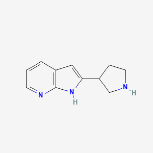 molecular formula C11H13N3 B10793599 2-(pyrrolidin-3-yl)-1H-pyrrolo[2,3-b]pyridine 