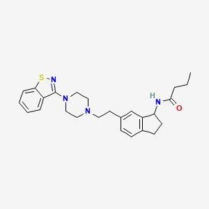 N-(6-(2-(4-(benzo[d]isothiazol-3-yl)piperazin-1-yl)ethyl)-2,3-dihydro-1H-inden-1-yl)butyramide