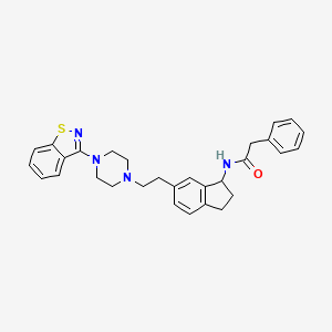 N-(6-(2-(4-(benzo[d]isothiazol-3-yl)piperazin-1-yl)ethyl)-2,3-dihydro-1H-inden-1-yl)-2-phenylacetamide