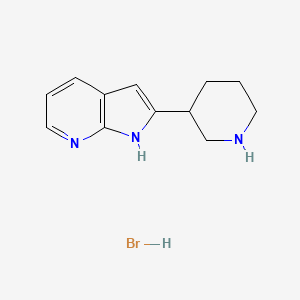 molecular formula C12H16BrN3 B10793645 (-)-2-(piperidin-3-yl)-1H-pyrrolo[2,3-b]pyridine 