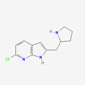 molecular formula C12H14ClN3 B10793710 (S)-6-chloro-2-(pyrrolidin-2-ylmethyl)-1H-pyrrolo[2,3-b]pyridine 