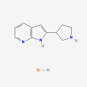 molecular formula C11H14BrN3 B10793734 2-pyrrolidin-3-yl-1H-pyrrolo[2,3-b]pyridine;hydrobromide 