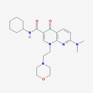 N-cyclohexyl-7-(dimethylamino)-1-(2-morpholinoethyl)-4-oxo-1,4-dihydro-1,8-naphthyridine-3-carboxamide