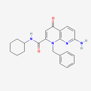 molecular formula C22H24N4O2 B10793763 7-amino-1-benzyl-N-cyclohexyl-4-oxo-1,4-dihydro-1,8-naphthyridine-2-carboxamide 