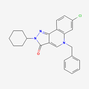 molecular formula C23H22ClN3O B10793775 5-benzyl-7-chloro-2-cyclohexyl-2H-pyrazolo[4,3-c]quinolin-3(5H)-one 