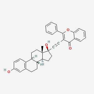 3-(2-((8R,9S,13S,14S,17S)-3,17-dihydroxy-13-methyl-7,8,9,11,12,13,14,15,16,17-decahydro-6H-cyclopenta[a]phenanthren-17-yl)ethynyl)-2-phenyl-4H-chromen-4-one