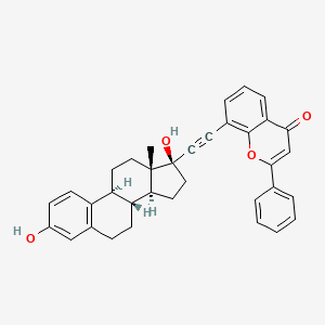 8-(2-((8R,9S,13S,14S,17S)-3,17-dihydroxy-13-methyl-7,8,9,11,12,13,14,15,16,17-decahydro-6H-cyclopenta[a]phenanthren-17-yl)ethynyl)-2-phenyl-4H-chromen-4-one