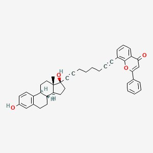 8-(8-((8R,9S,13S,14S,17S)-3,17-dihydroxy-13-methyl-7,8,9,11,12,13,14,15,16,17-decahydro-6H-cyclopenta[a]phenanthren-17-yl)octa-1,7-diynyl)-2-phenyl-4H-chromen-4-one