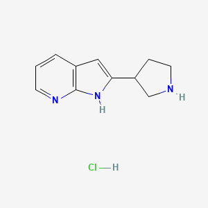 molecular formula C11H14ClN3 B10793838 2-pyrrolidin-3-yl-1H-pyrrolo[2,3-b]pyridine;hydrochloride 