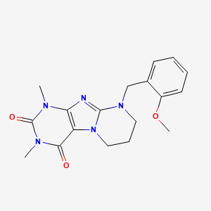 molecular formula C18H21N5O3 B10793848 9-[(2-methoxyphenyl)methyl]-1,3-dimethyl-7,8-dihydro-6H-purino[7,8-a]pyrimidine-2,4-dione 