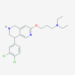 molecular formula C21H27Cl2N3O B10793894 3-(8-(3,4-dichlorophenyl)-5,6,7,8-tetrahydro-2,6-naphthyridin-3-yloxy)-N,N-diethylpropan-1-amine 