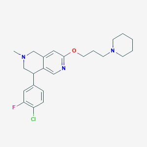 molecular formula C23H29ClFN3O B10793907 4-(4-Chloro-3-fluorophenyl)-2-methyl-7-(3-(piperidin-1-yl)propoxy)-1,2,3,4-tetrahydro-2,6-naphthyridine 