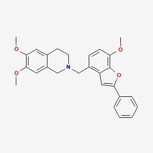 6,7-Dimethoxy-2-((7-methoxy-2-phenylbenzofuran-4-yl)methyl)-1,2,3,4-tetrahydroisoquinoline