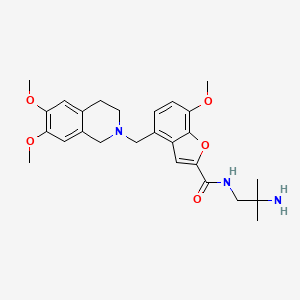 N-(2-amino-2-methylpropyl)-4-((6,7-dimethoxy-3,4-dihydroisoquinolin-2(1H)-yl)methyl)-7-methoxybenzofuran-2-carboxamide